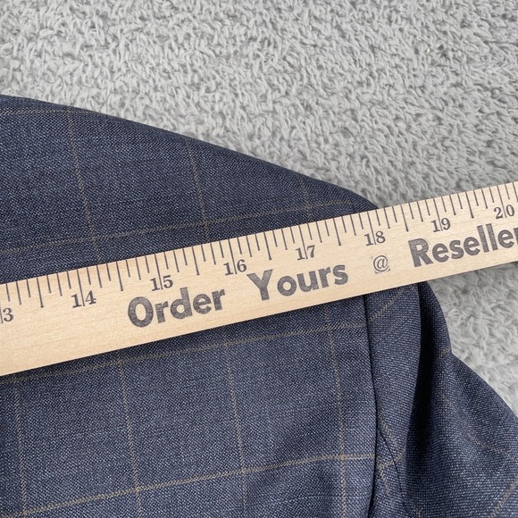 Jos A Bank Blazer Mens 36 Regular Blue Plaid Wool 1905 Tailored Fit Jacket Brrr - Picture 12 of 15